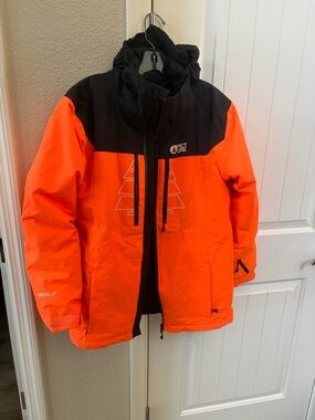 Kids' Picture Organic Neon Orange & Black Insulated Puffer Jacket